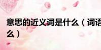 意思的近義詞是什么(詞語意思的近義詞有什么)