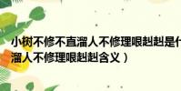 小樹不修不直溜人不修理哏赳赳是什么意思(小樹不修不直溜人不修理哏赳赳含義)