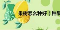果樹怎么種好(種果樹方法)