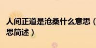 人間正道是滄桑什么意思(人間正道是滄桑意思簡述)