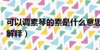 可以調素琴的素是什么意思(可以調素琴的素解釋)