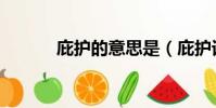 庇護的意思是(庇護詞語解釋)