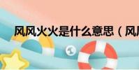 風風火火是什么意思(風風火火的解釋)