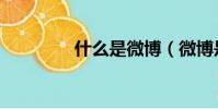 什么是微博(微博是什么)