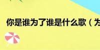你是誰為了誰是什么歌(為了誰歌詞介紹)