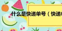 什么是快遞單號(快遞單號的解釋)