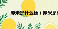 厚米是什么梗(厚米是什么梗意思)