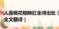 人面桃花相映紅全詩出處(人面桃花相映紅的全文翻譯)
