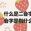 什么是二會字二會字是指什么（啥是二會字二會字是指什么）