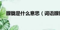 朦朧是什么意思(詞語朦朧是什么意思)