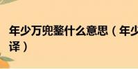 年少萬兜鍪什么意思(年少萬兜鍪的原文及翻譯)