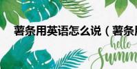薯條用英語怎么說(薯條用英語如何念)