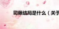 司藤結局是什么(關于司藤結局)
