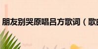 朋友別哭原唱呂方歌詞(歌曲朋友別哭歌詞)