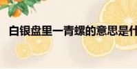 白銀盤里一青螺的意思是什么(出自何處)