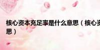 核心資本充足率是什么意思(核心資本充足率具體是什么意思)