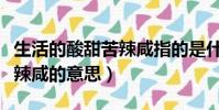生活的酸甜苦辣咸指的是什么(生活的酸甜苦辣咸的意思)