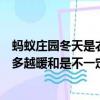 螞蟻莊園冬天是衣服穿得越多越暖和嗎（冬天是衣服穿得越多越暖和是不一定的對嗎）