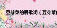 豆芽菜的愛歌詞(豆芽菜的愛歌詞介紹)