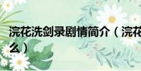 浣花洗劍錄劇情簡介(浣花洗劍錄劇情講的什么)
