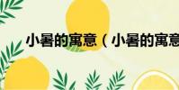 小暑的寓意(小暑的寓意是什么意思)