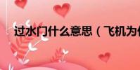 過水門什么意思(飛機為什么要過水門)
