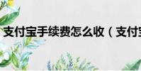 支付寶手續費怎么收(支付寶手續費如何收)