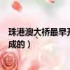 珠港澳大橋最早開始于哪一年（港珠澳大橋最早什么時候建成的）