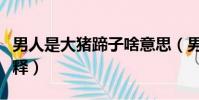 男人是大豬蹄子啥意思(男人是大豬蹄子的解釋)