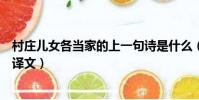 村莊兒女各當家的上一句詩是什么(村莊兒女各當家原文及譯文)