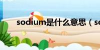 sodium是什么意思(sodium解釋)