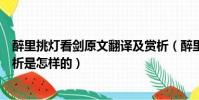 醉里挑燈看劍原文翻譯及賞析(醉里挑燈看劍原文翻譯及賞析是怎樣的)