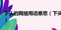 下頭的網絡用語意思(下頭的網絡用語的含義)