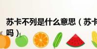 蘇卡不列是什么意思(蘇卡不列是不好的話語嗎)