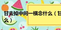 甘去掉中間一橫念什么(甘去掉中間一橫讀什么)
