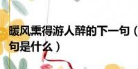 暖風熏得游人醉的下一句(暖風熏得游人醉下句是什么)