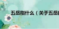 五岳指什么(關于五岳的詳細介紹)