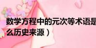 數學方程中的元次等術語是由誰創造的(有什么歷史來源)
