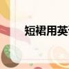 短裙用英語怎么說（短裙英語解釋）