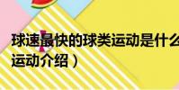 球速最快的球類運動是什么(球速最快的球類運動介紹)