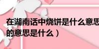 在湖南話中燒餅是什么意思(在湖南話中燒餅的意思是什么)