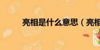 亮相是什么意思(亮相意思簡述)