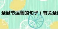 圣誕節溫馨的句子(有關圣誕節暖心的句子)