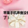 蘋果手機聲音沒有了是怎么回事（為什么蘋果手機聲音沒有了）