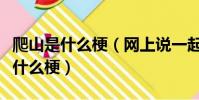 爬山是什么梗(網上說一起去爬山是什么意思什么梗)