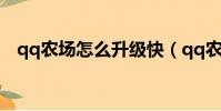 qq農場怎么升級快(qq農場如何升級快)