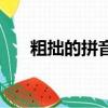 粗拙的拼音和意思（粗拙是什么意思）