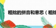 粗拙的拼音和意思(粗拙是什么意思)