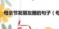 母親節發朋友圈的句子(母親節經典語句)