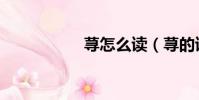 蕁怎么讀(蕁的讀音)